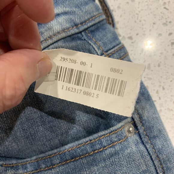 Old Navy Size 8 Jeans Mid Rise Straight Leg Distressed Knees Blue Joshua Tree - Picture 2 of 11